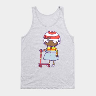 sarah and duck scooter boy / children's cartoon Tank Top